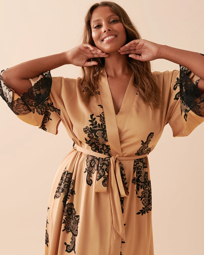 Kimono long en satin