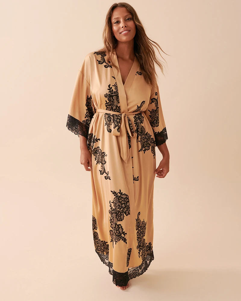 Kimono long en satin