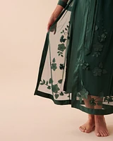 Kimono à fleurs en résille transparente
