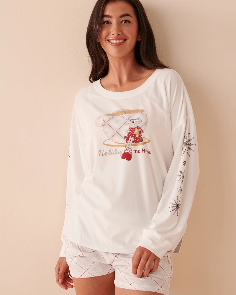 Chandail manches longues en velours luxueux