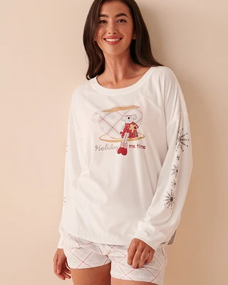Chandail manches longues en velours luxueux