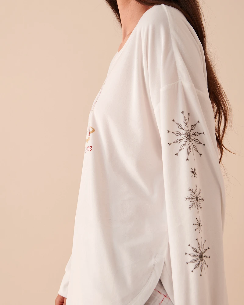 Chandail manches longues en velours luxueux