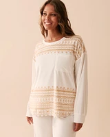 Luxury Velour Long Sleeve Shirt with Pocket