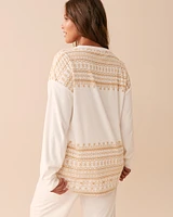 Luxury Velour Long Sleeve Shirt with Pocket