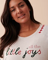 T-shirt col rond à imprimé nordique en fibres recyclées