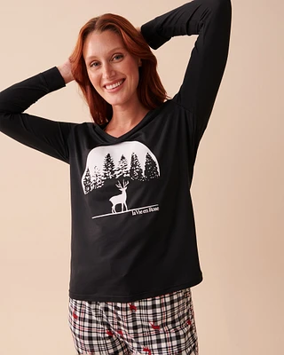 Chandail manches longues ultra doux à motif cerf