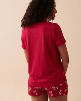 T-shirt col rond ultra doux à motif chien scottie