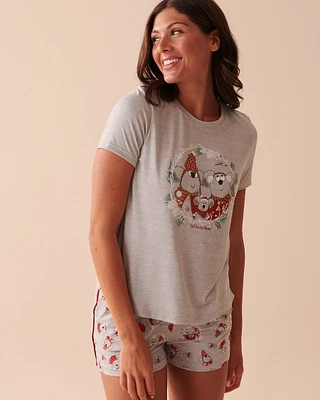 T-shirt col rond ultra doux à motif souris
