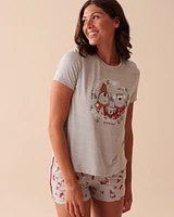 T-shirt col rond ultra doux à motif souris