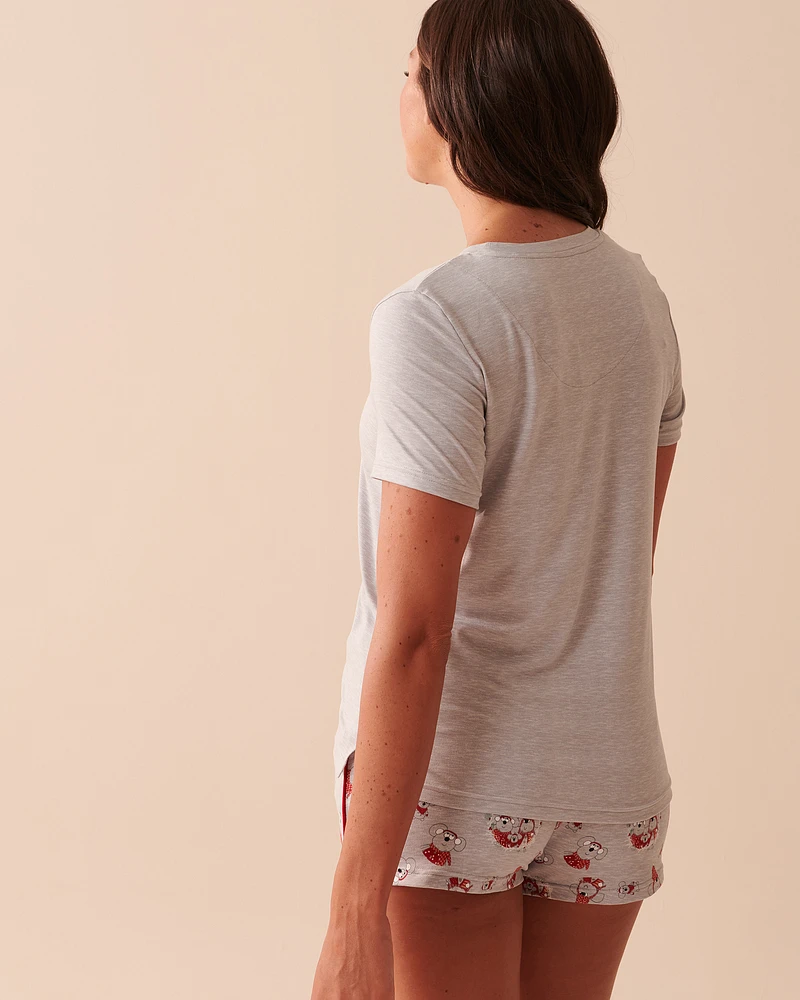 T-shirt col rond ultra doux à motif souris