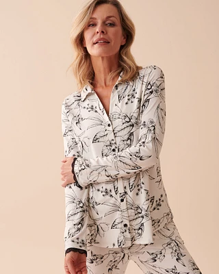 Chemisier à fleurs hivernales ultra doux