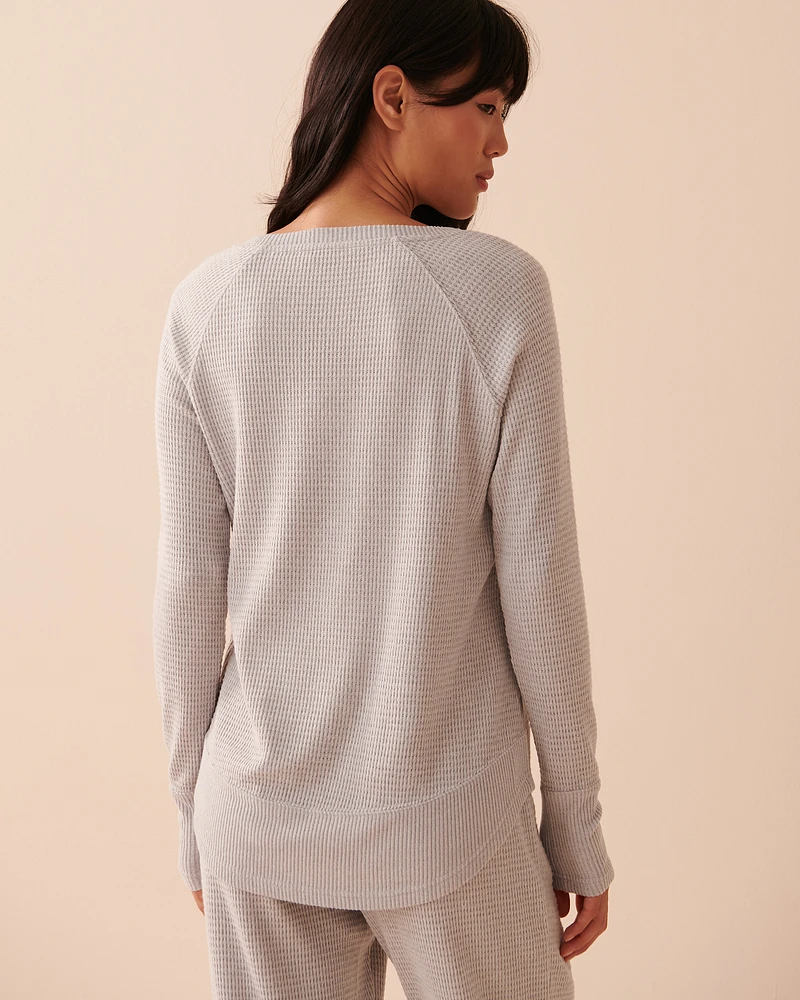 Waffle Knit Long Sleeve Shirt