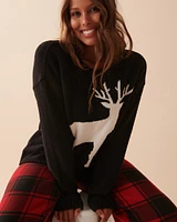 Chandail en chenille à motif cerf