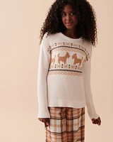 Scottie Print Chenille Long Sleeve Shirt