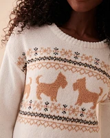 Scottie Print Chenille Long Sleeve Shirt