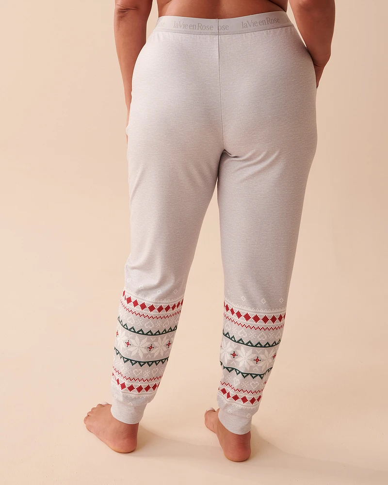 Recycled Fibers Fair Isle Fitted Pajama Pants
