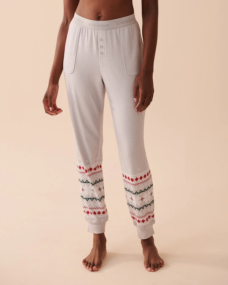 Recycled Fibers Fair Isle Fitted Pajama Pants