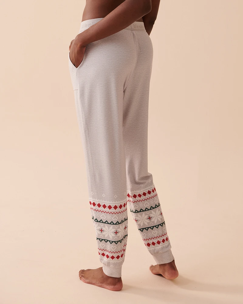 Recycled Fibers Fair Isle Fitted Pajama Pants