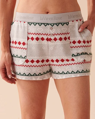 Recycled Fibers Fair Isle Pajama Shorts