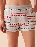Short de pyjama à imprimé nordique en fibres recyclées