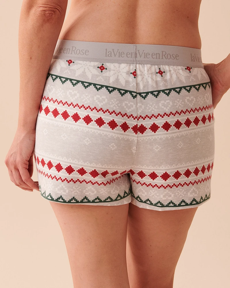 Short de pyjama à imprimé nordique en fibres recyclées