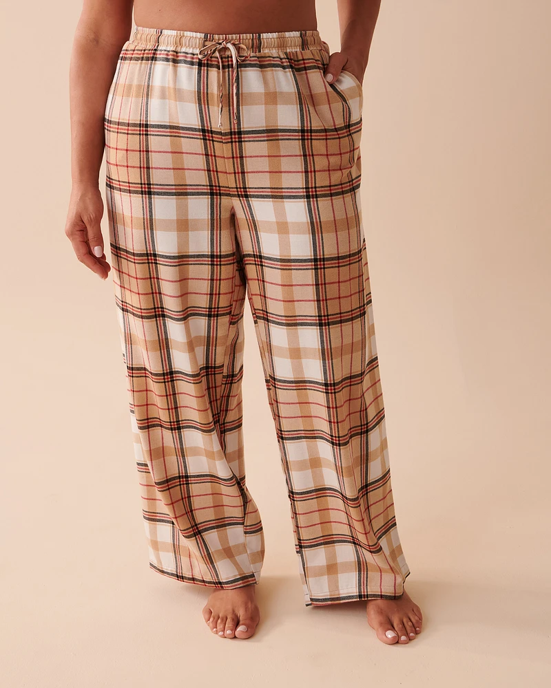 Pantalon jambe large à carreaux