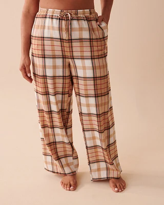 Pantalon jambe large à carreaux