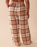 Pantalon jambe large à carreaux