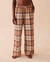 Pantalon jambe large à carreaux