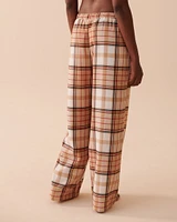 Pantalon jambe large à carreaux