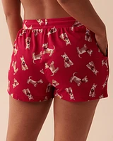 Scottie Print Super Soft Pajama Shorts