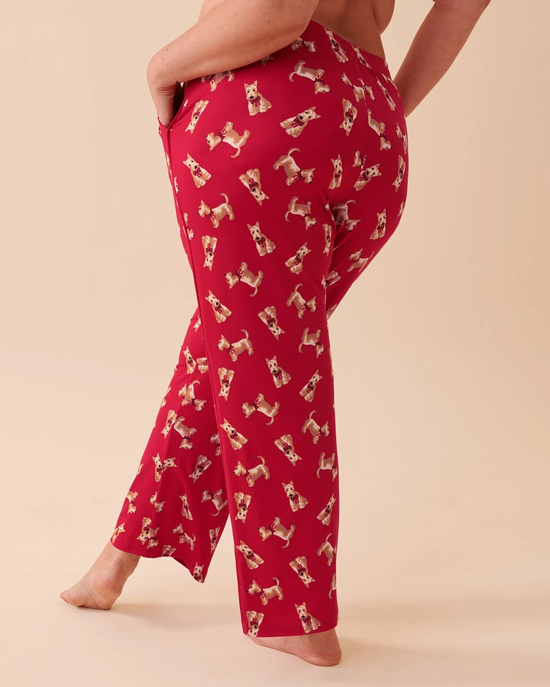 Pantalon de pyjama ultra doux à motif chien scottie