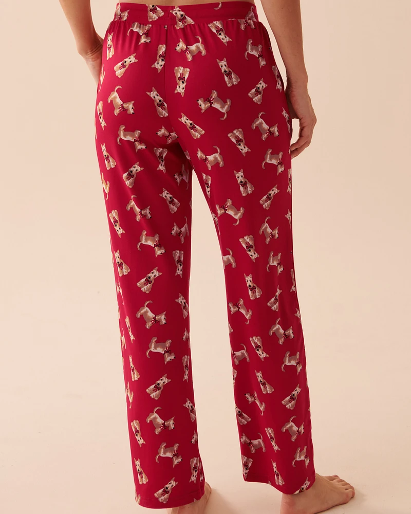 Pantalon de pyjama ultra doux à motif chien scottie