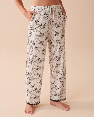 Pantalon à fleurs hivernales ultra doux