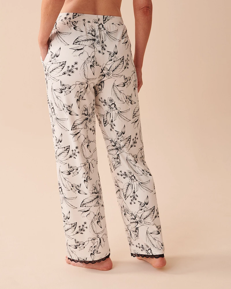 Pantalon à fleurs hivernales ultra doux