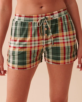 Short de pyjama à carreaux ultra doux