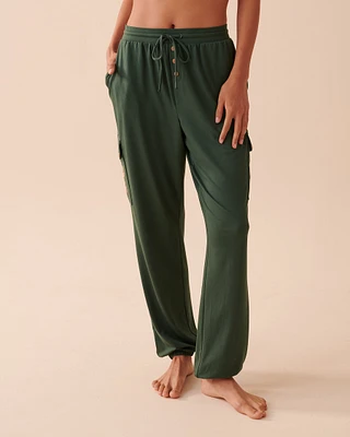 Pantalon cargo ultra doux à motif ourson