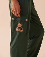 Pantalon cargo ultra doux à motif ourson