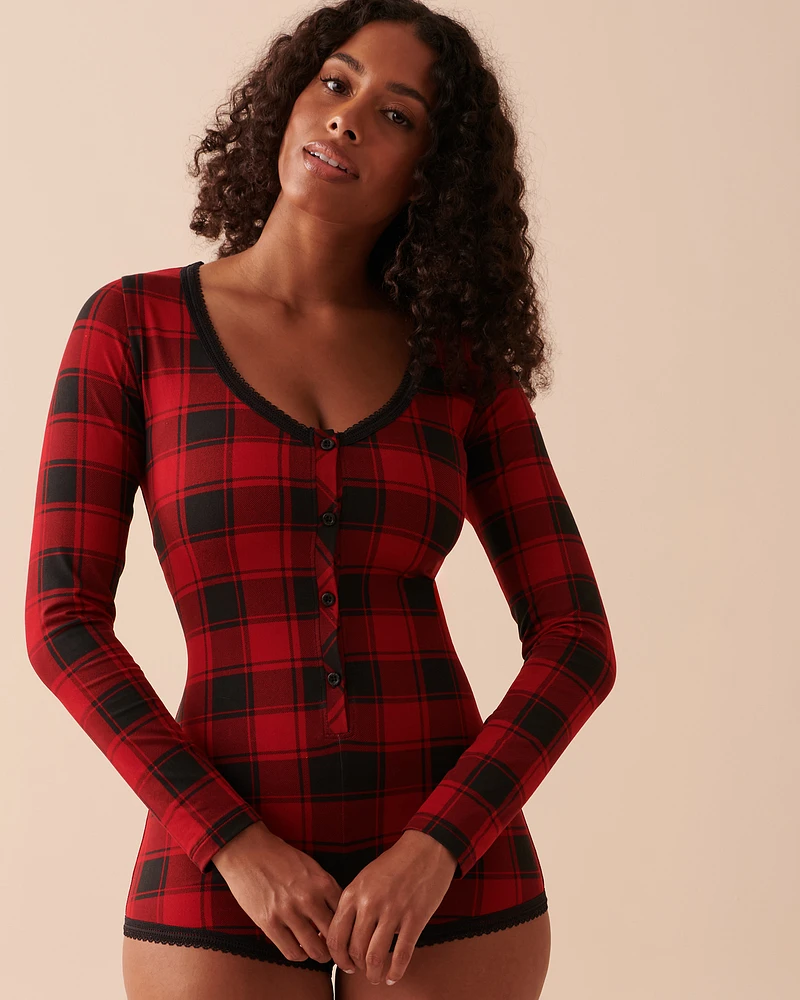 Buffalo Plaid Super Soft Romper