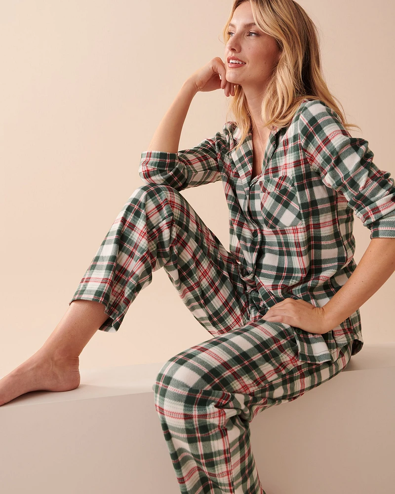 Ensemble pyjama en micropolaire à carreaux