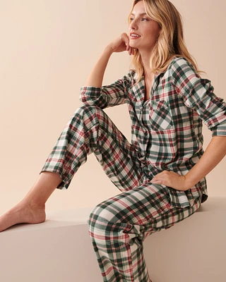 Ensemble pyjama en micropolaire à carreaux