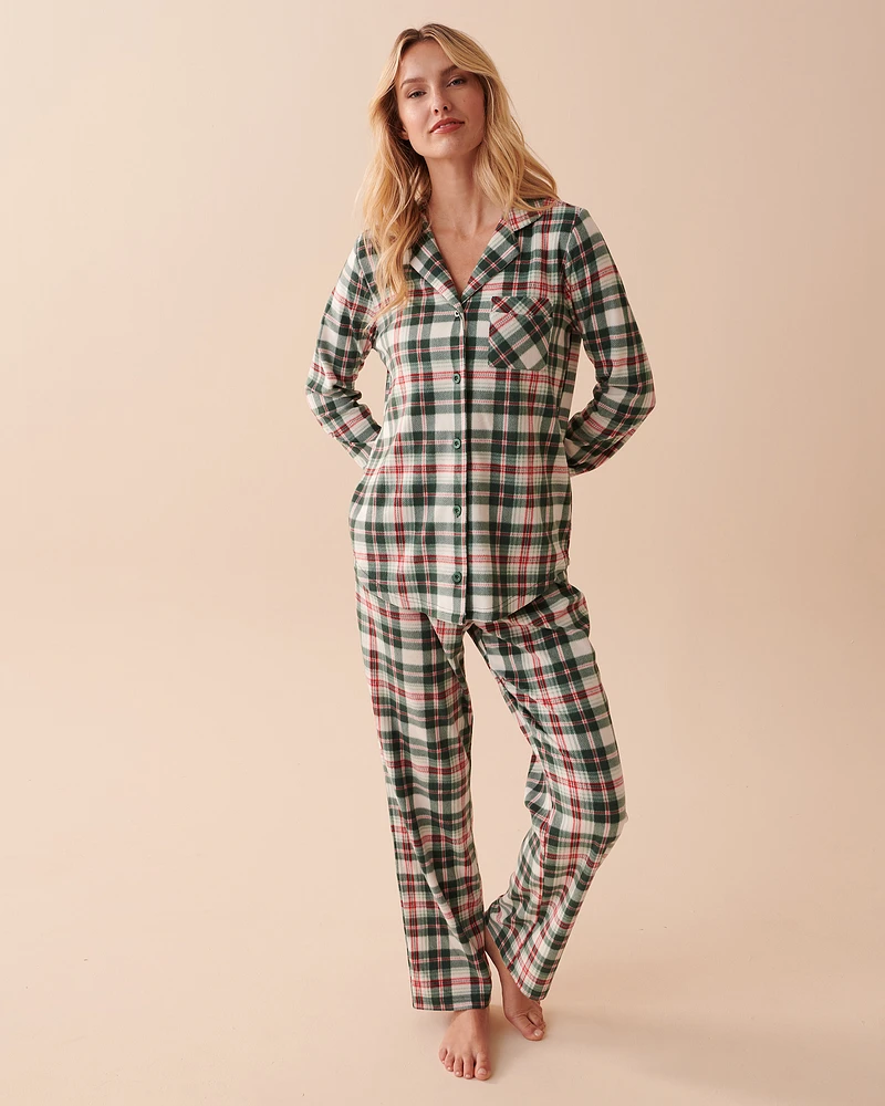 Ensemble pyjama en micropolaire à carreaux