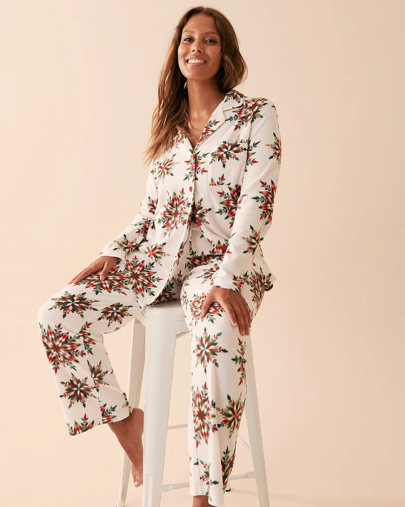 Ensemble pyjama en micropolaire à flocons de neige