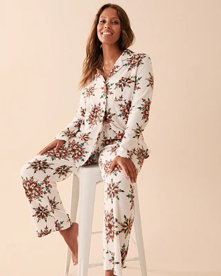 Ensemble pyjama en micropolaire à flocons de neige