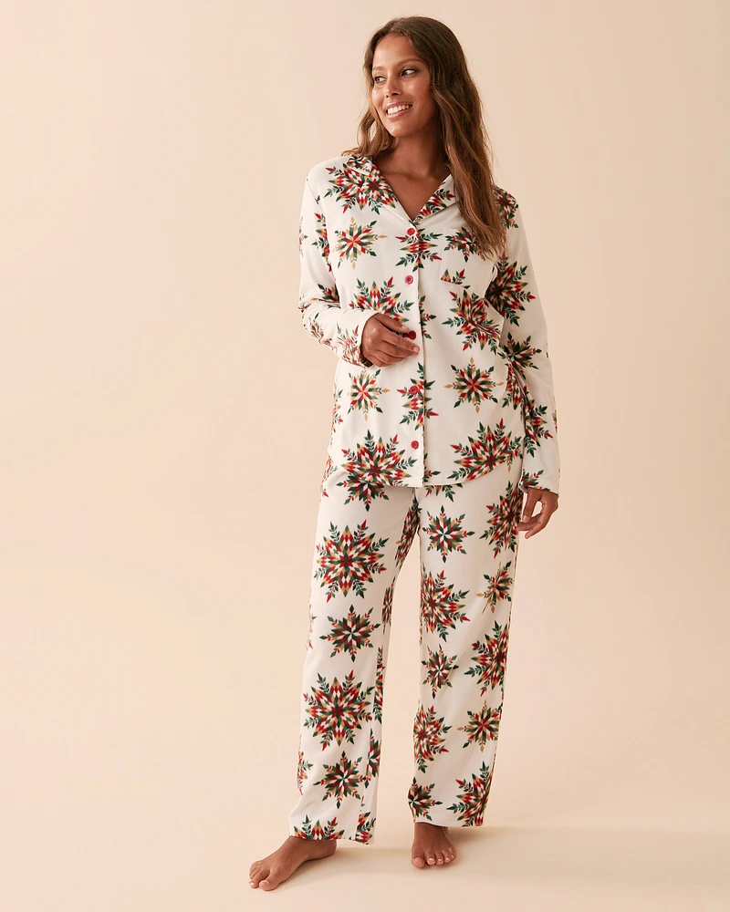 Ensemble pyjama en micropolaire à flocons de neige