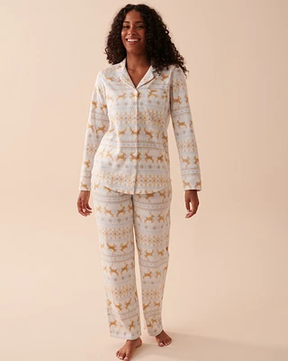 Ensemble pyjama en micropolaire imprimé nordique