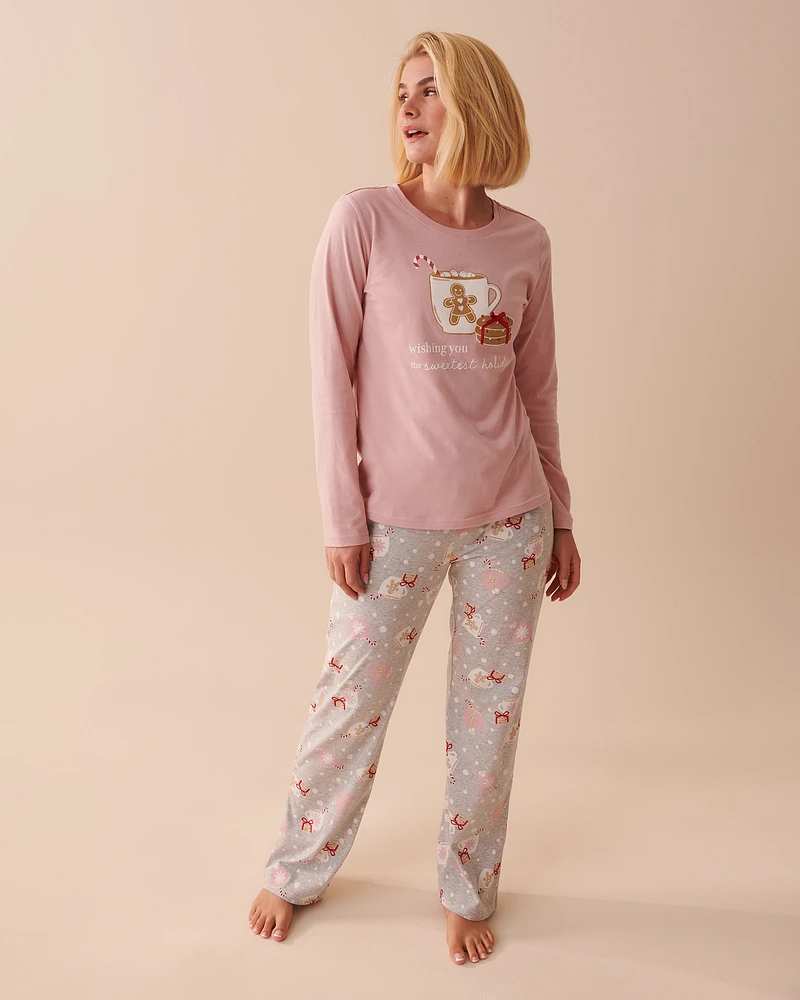 Ensemble pyjama en coton imprimé hivernal