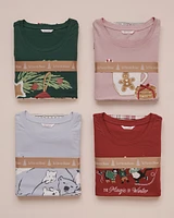 Ensemble pyjama en coton imprimé hivernal