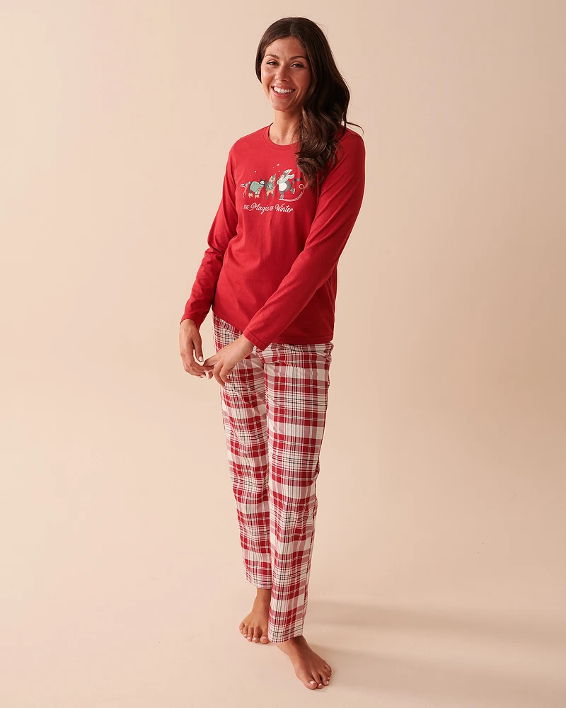 Ensemble pyjama en coton à carreaux