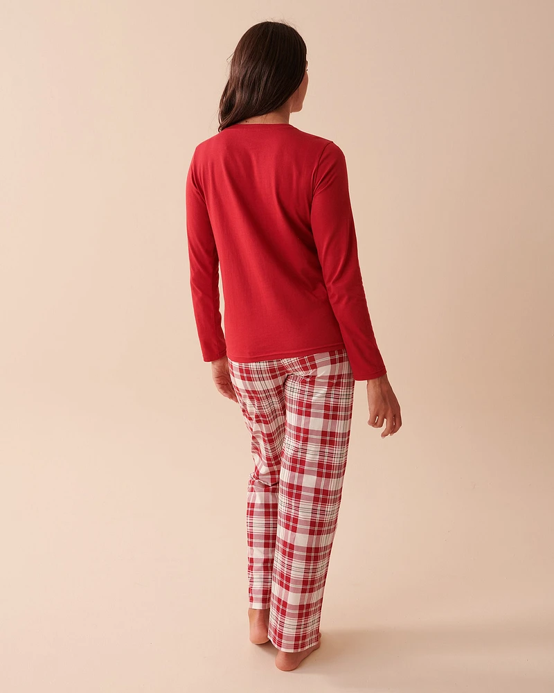 Ensemble pyjama en coton à carreaux